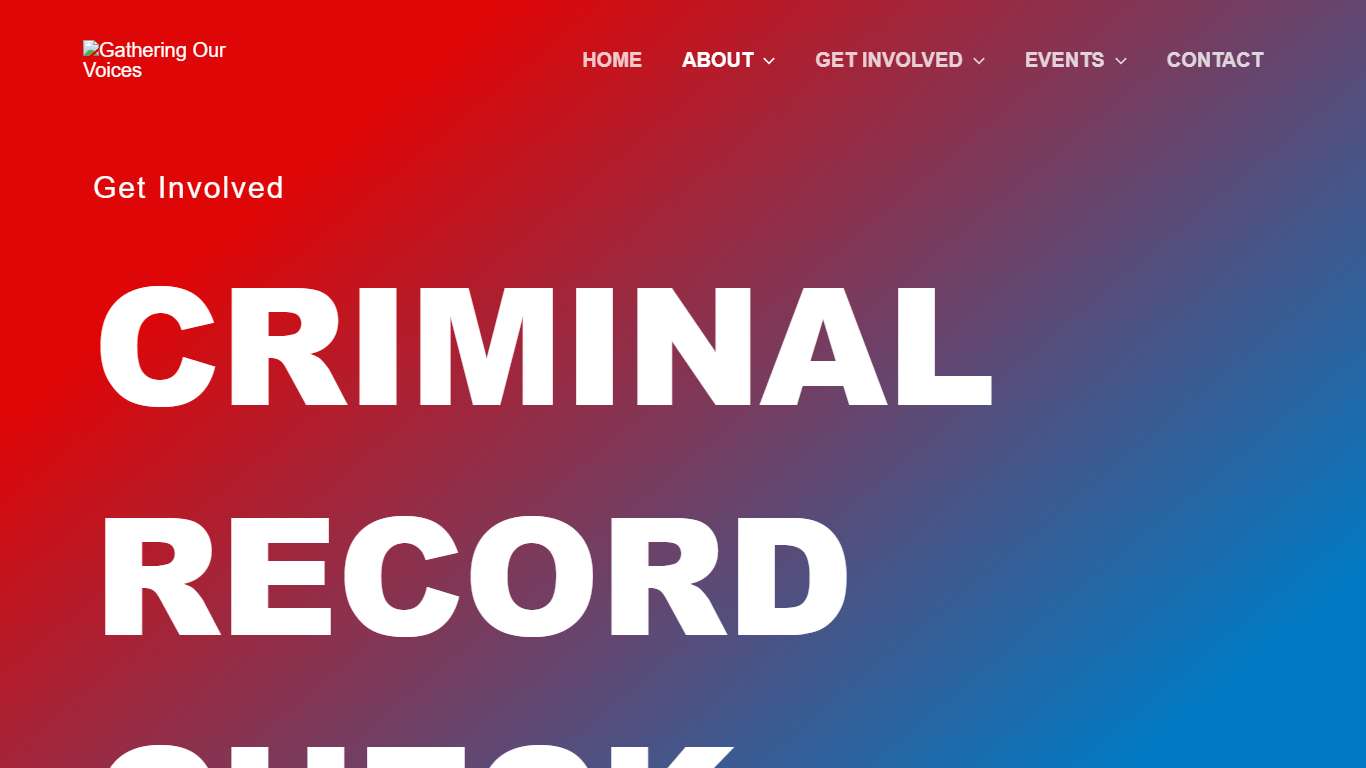 Criminal Record Check – Gathering Our Voices